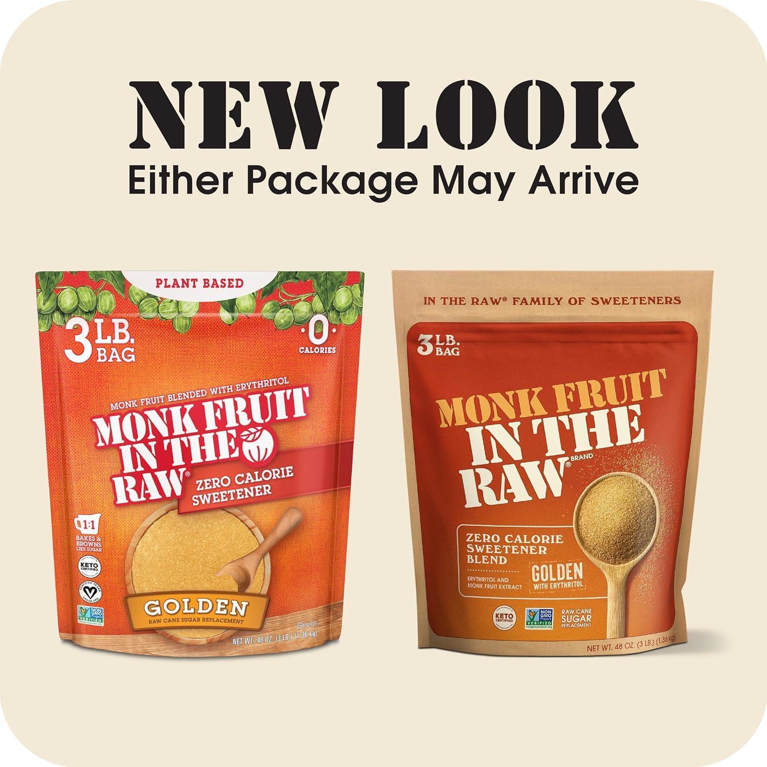 image:imageMONK FRUIT IN THE RAW 48 oz Bakers Bag Pack of 1 Natural Monk Fruit Sweetener wErythritol SugarFreeGolden Monk Fruit Bag