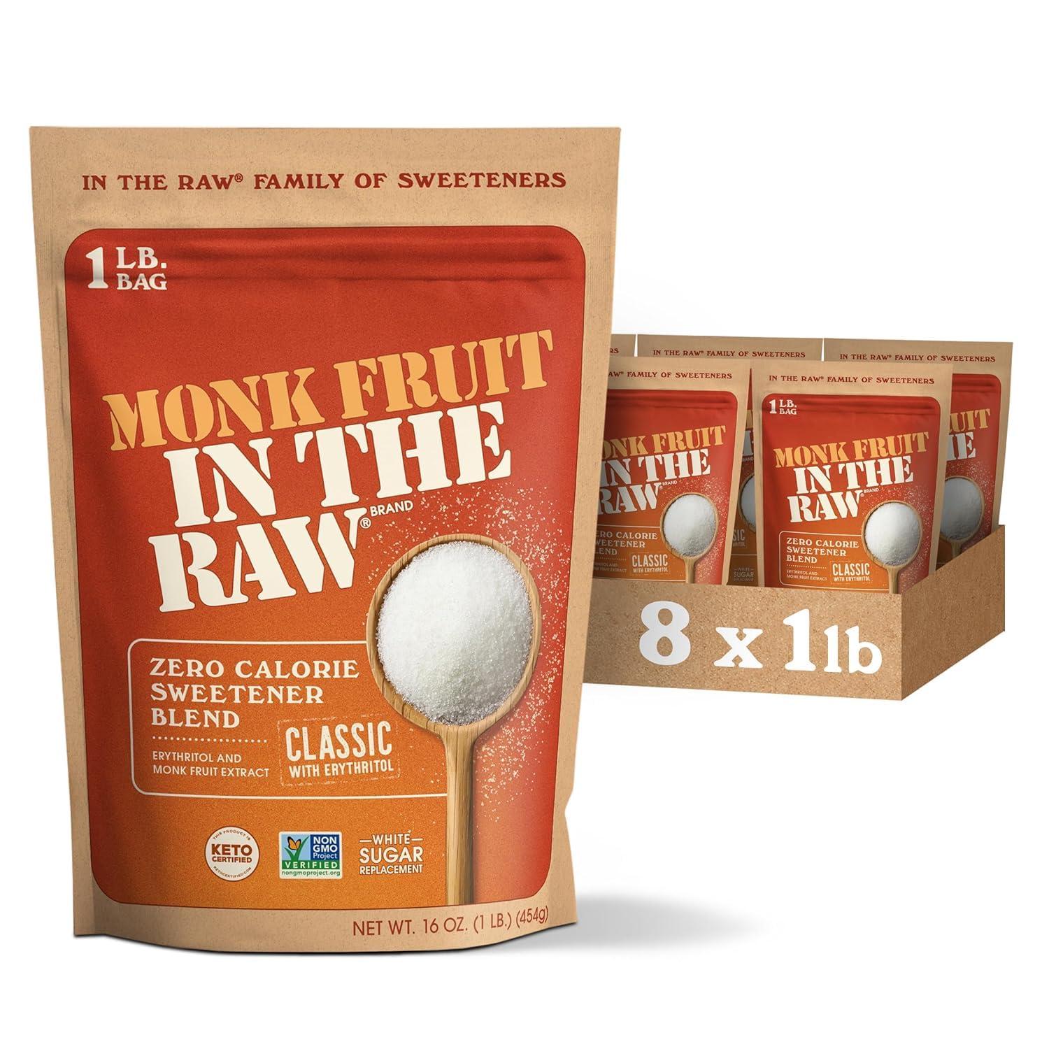 image:imageMONK FRUIT IN THE RAW 48 oz Bakers Bag Pack of 1 Natural Monk Fruit Sweetener wErythritol SugarFreeRegular Monk Fruit Bag