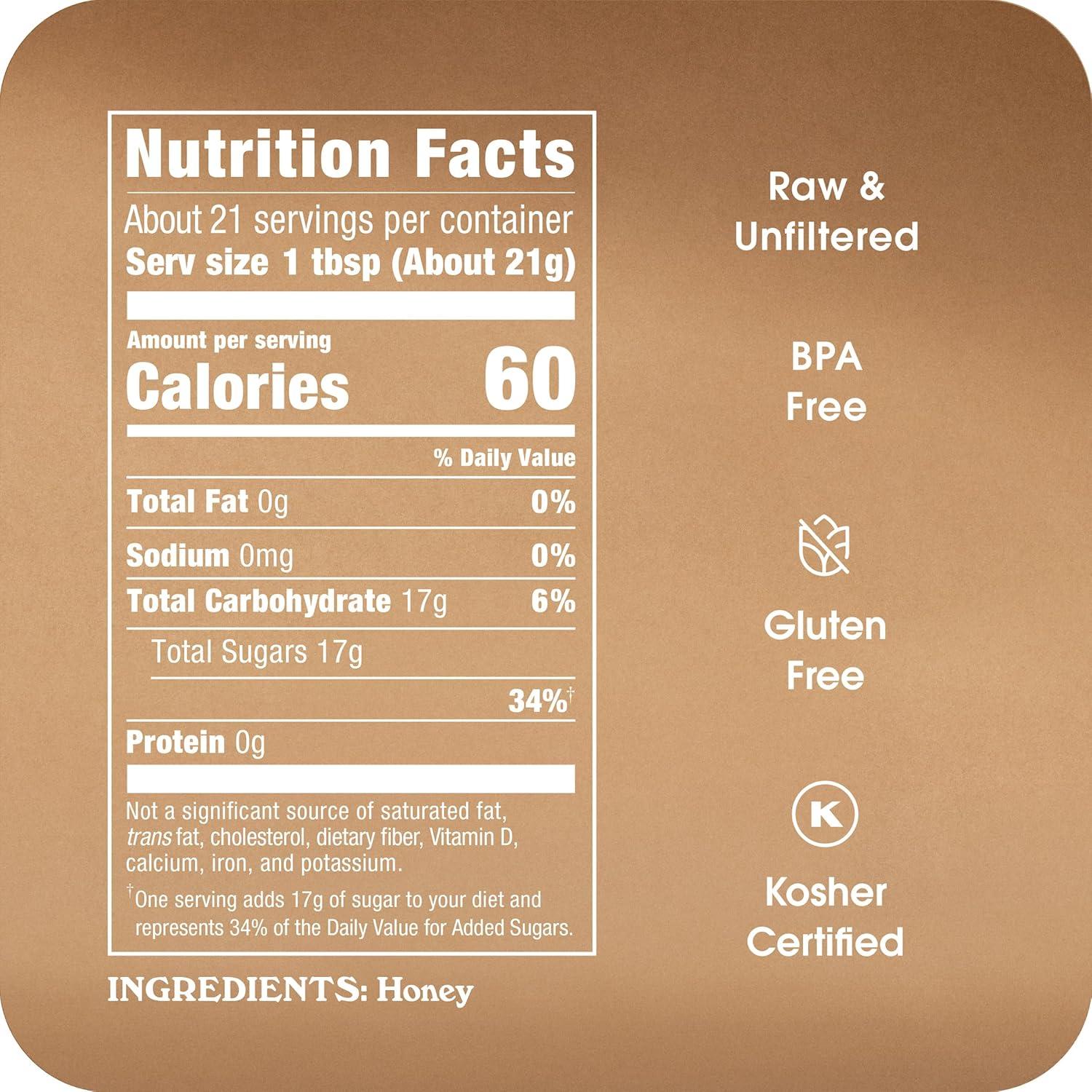 image:imageOrganic Honey In The Raw 14 oz Squeeze Bottle Pure Raw amp Unfiltered Honey No Additives Gluten and BPA Free USDA Certified for Coffee Tea Yogurt Baking and MoreClassic 16 oz