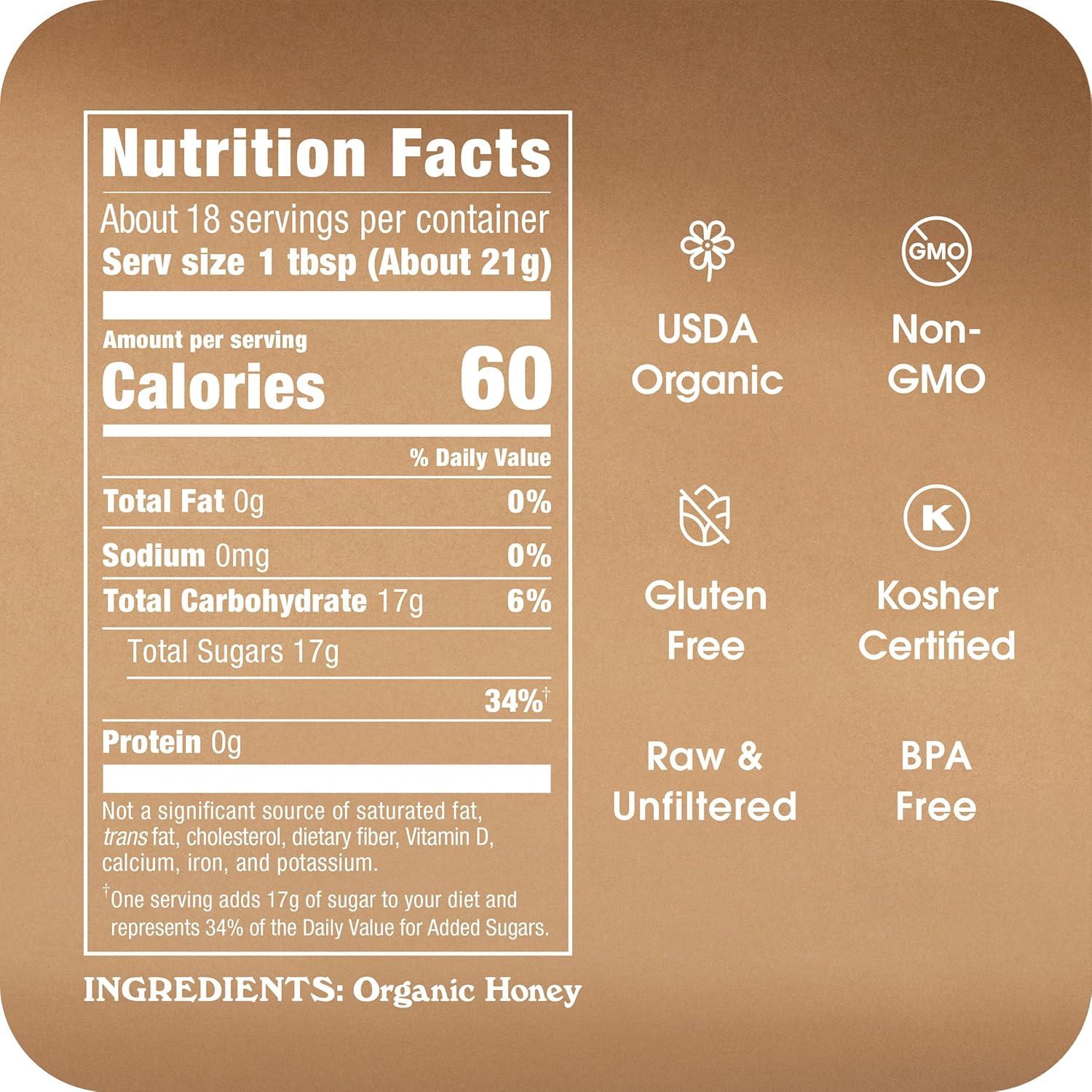 image:imageOrganic Honey In The Raw 14 oz Squeeze Bottle Pure Raw amp Unfiltered Honey No Additives Gluten and BPA Free USDA Certified for Coffee Tea Yogurt Baking and MoreOrganic 14 oz