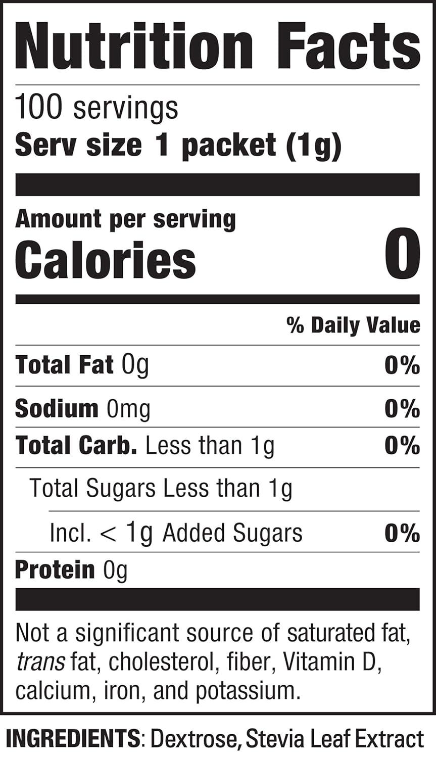 image:imageStevia In The Raw Plant Based Zero Calorie No Erythritol Sugar Substitute SugarFree Sweetener for Coffee Hot amp Cold Drinks Suitable For Diabetics Vegan GlutenFree 100Count Packets 1 Pack35 Ounce Pack of 2