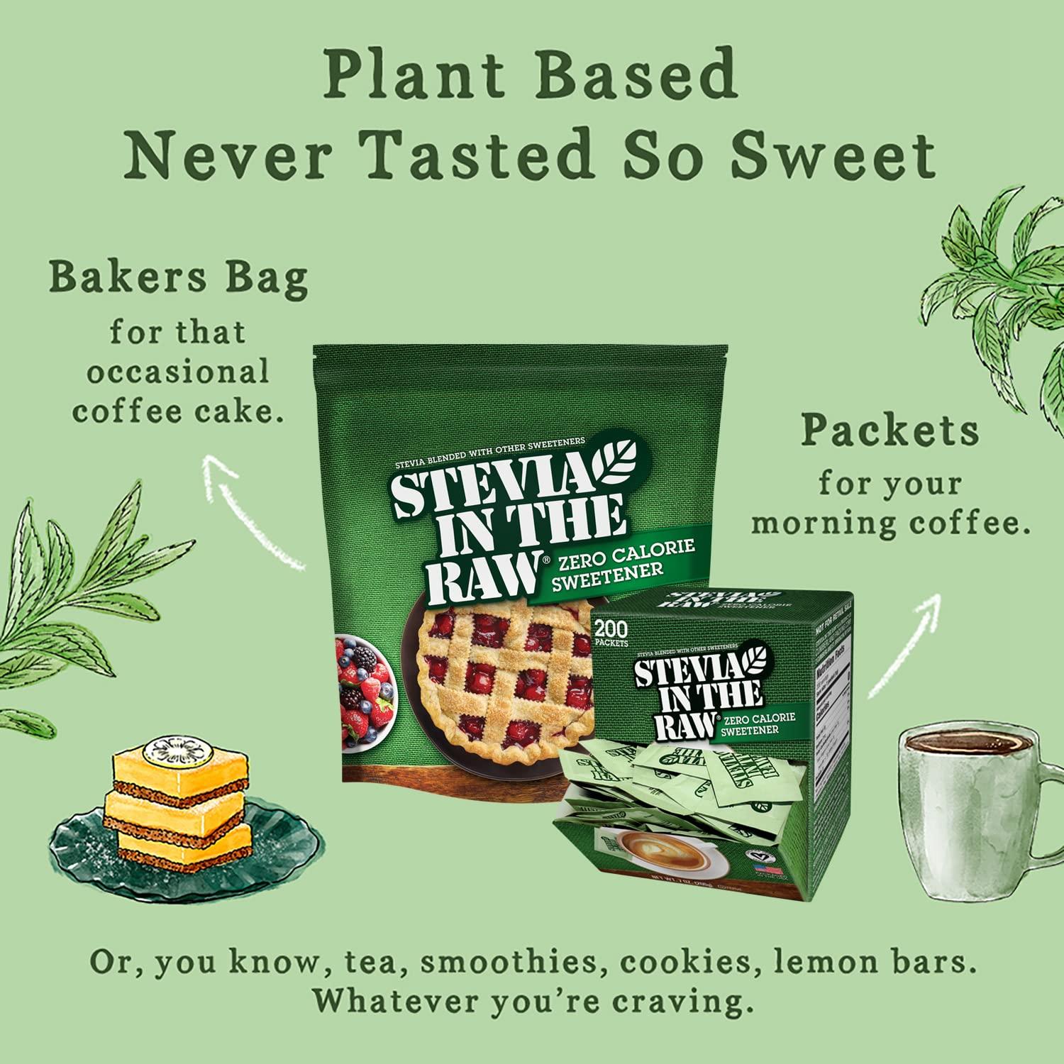 image:imageStevia In The Raw Stevia Sweetener Packets 50 Ct Zero Calorie Stevia Sugar Substitute Packets No Erythritol or Artificial Flavors Vegan Gluten Free Kosher Low Glycemic Index400 Count Pack of 2