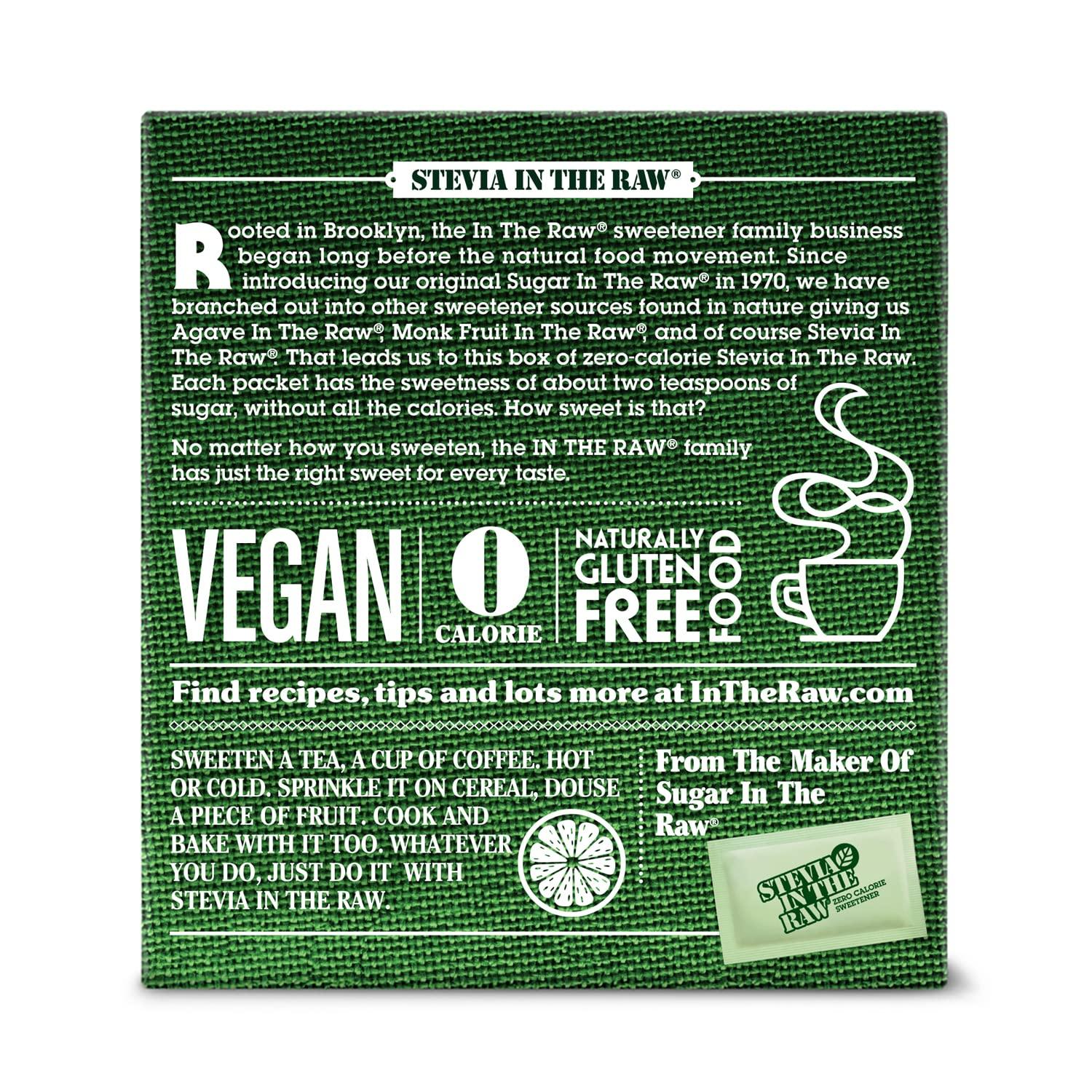 image:imageStevia In The Raw Stevia Sweetener Packets 50 Ct Zero Calorie Stevia Sugar Substitute Packets No Erythritol or Artificial Flavors Vegan Gluten Free Kosher Low Glycemic Index400 Count Pack of 2