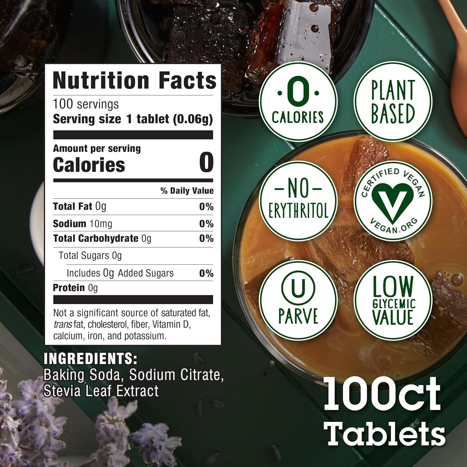 image:imageStevia In The Raw Stevia Sweetener Tablets 100 Ct Zero Calorie Stevia Sugar Substitute No Erythritol or Artificial Flavors Vegan Gluten Free Kosher Low Glycemic IndexTablets