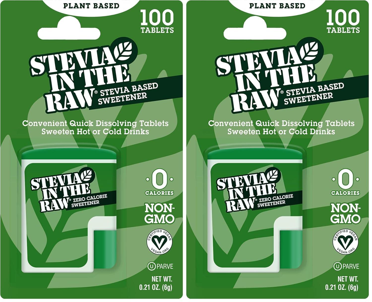 image:imageStevia In The Raw Stevia Sweetener Tablets 100 Ct Zero Calorie Stevia Sugar Substitute No Erythritol or Artificial Flavors Vegan Gluten Free Kosher Low Glycemic IndexTablets