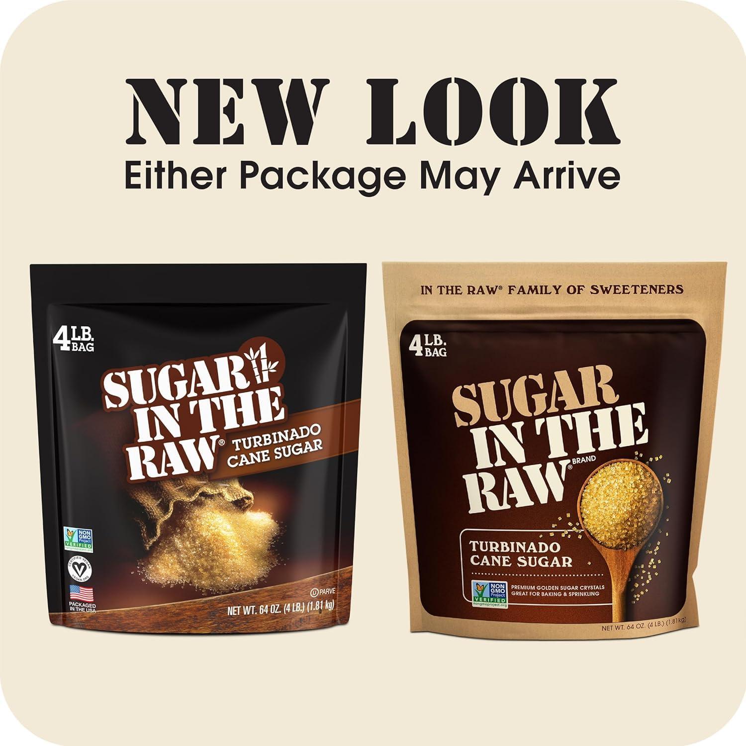 image:imageSugar In The Raw Granulated Turbinado Cane Sugar 4 lb Bag 4 Pack Pure AllNatural Turbinado Sugar NonGMO Project Verified Kosher Vegan and Gluten Free1 Ounce Pack of 4