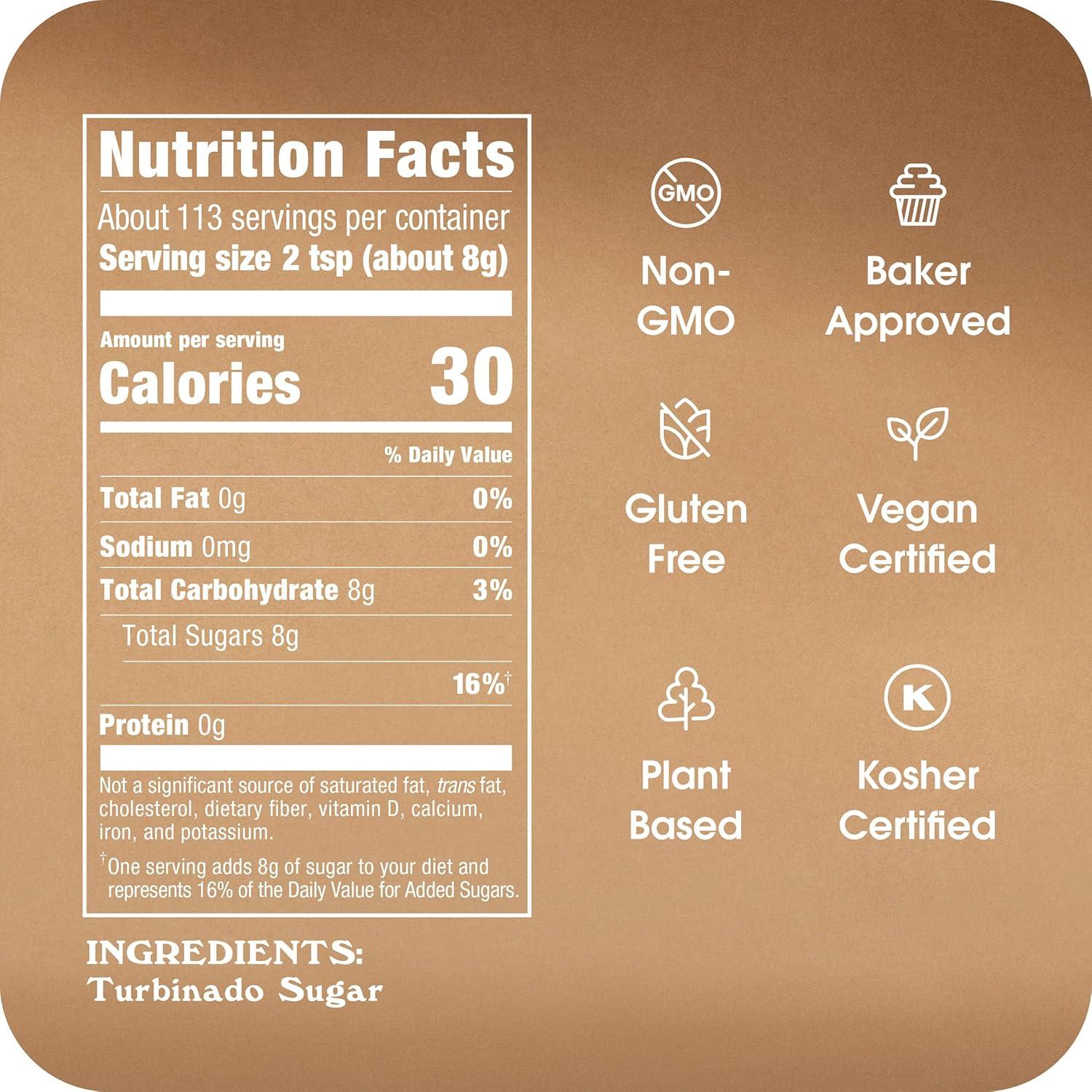 image:imageSugar In The Raw Granulated Turbinado Cane Sugar 4 lb Bag 4 Pack Pure AllNatural Turbinado Sugar NonGMO Project Verified Kosher Vegan and Gluten Free32 Fl Oz Pack of 1