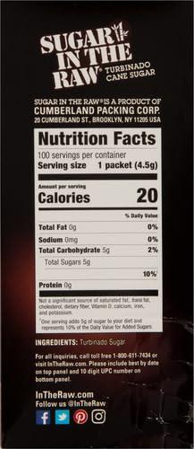 image:imageSugar In The Raw Turbinado Cane Sugar Packets 100 Ct Pure AllNatural Turbinado Sugar NonGMO Project Verified Kosher Vegan and Gluten FreePackets
