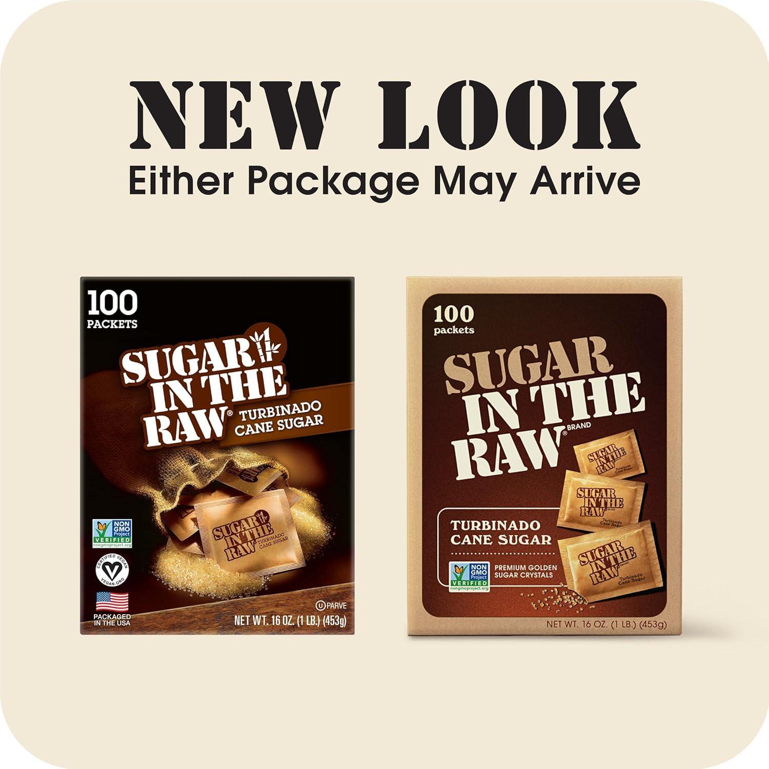image:imageSugar In The Raw Turbinado Cane Sugar Packets 100 Ct Pure AllNatural Turbinado Sugar NonGMO Project Verified Kosher Vegan and Gluten FreePackets