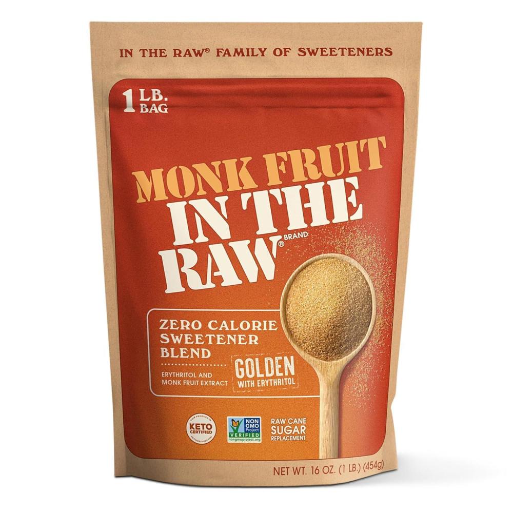image:imageMONK FRUIT IN THE RAW 48 oz Bakers Bag Pack of 1 Natural Monk Fruit Sweetener wErythritol SugarFreeGolden Monk Fruit Bag