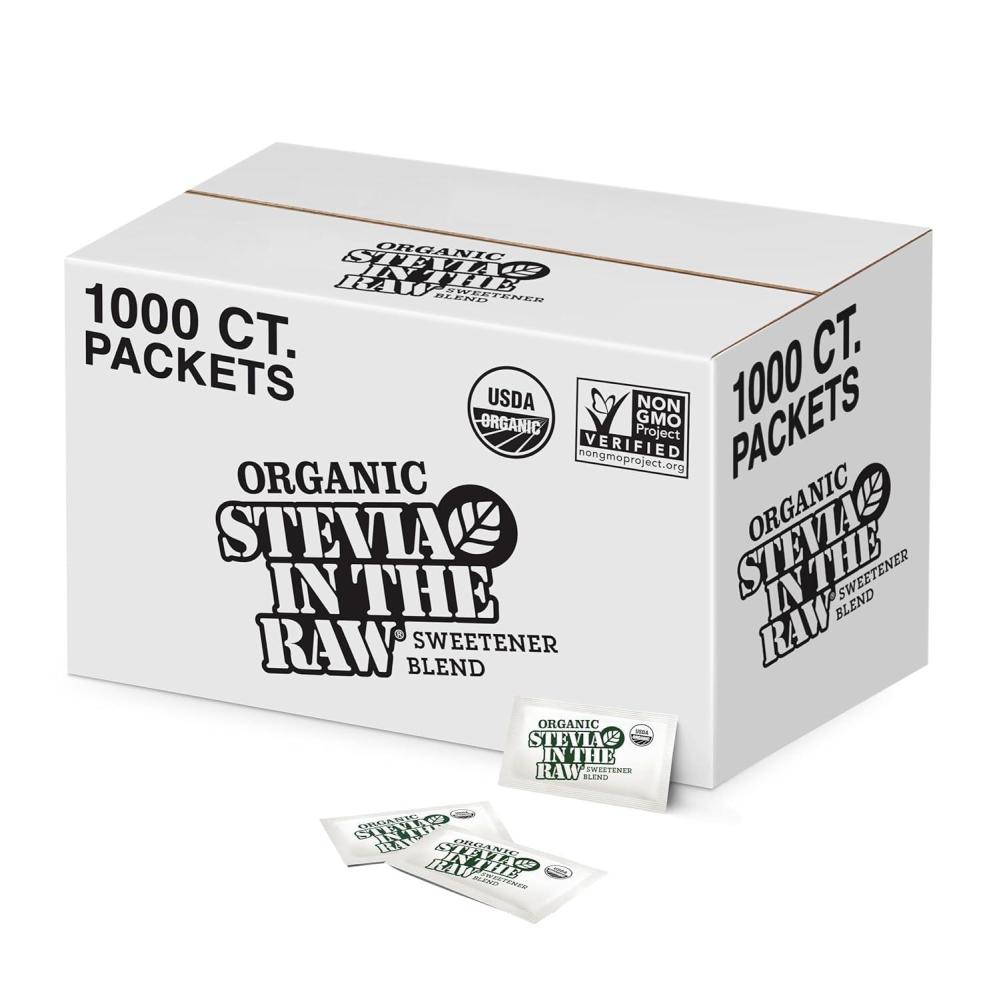 image:imageOrganic Stevia In The Raw Plant Based Zero Calorie Natural Sweetener No Erythritol Sugar Substitute Sweetener for Coffee Hot amp Cold Drinks NonGMO Vegan GlutenFree 40 Count Packets 6 Pack1000 Ounce Pack of 1