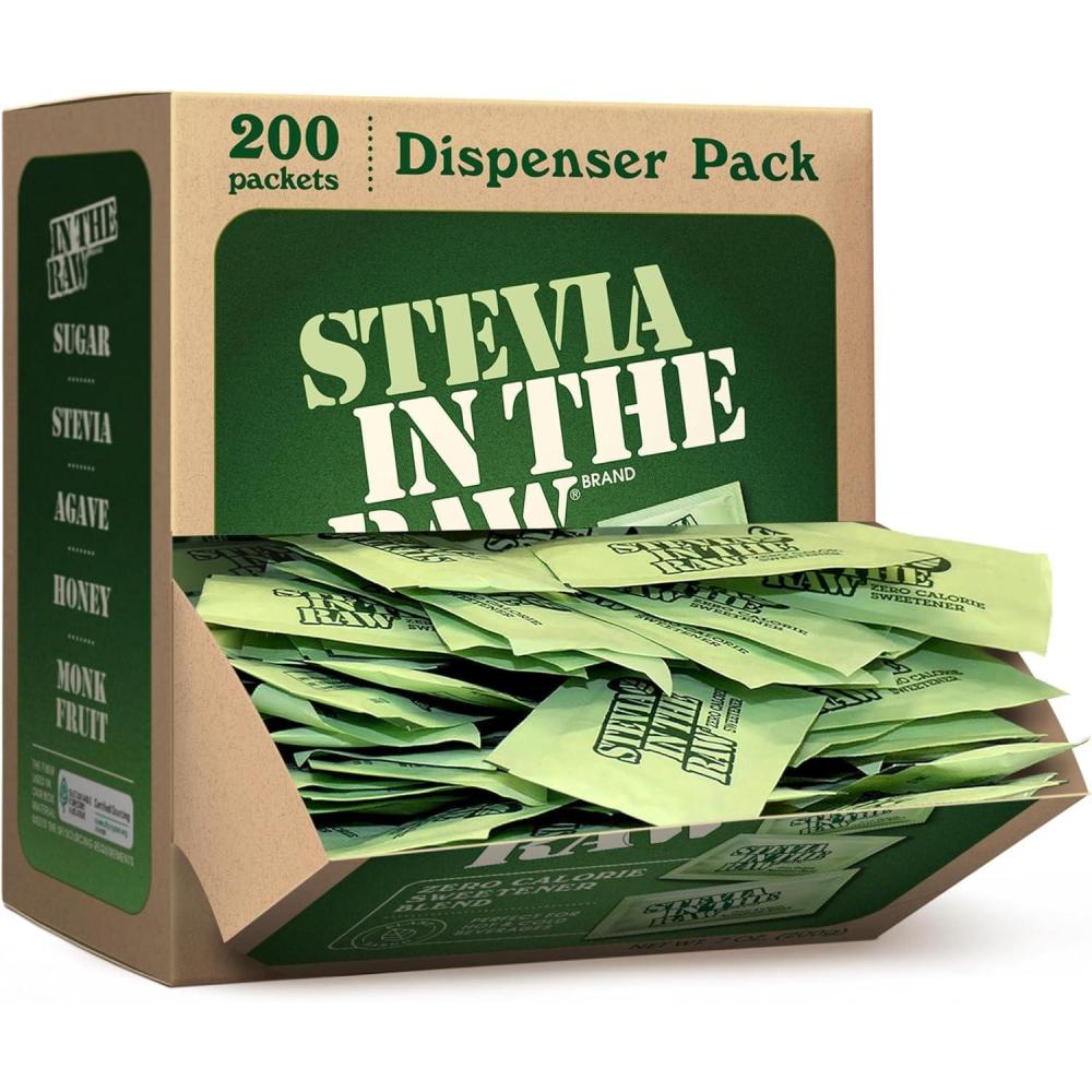 image:imageStevia In The Raw Stevia Sweetener Packets 200 Ct Box 2 Pack Zero Calorie Stevia Sugar Substitute Packets No Erythritol or Artificial Flavors Vegan Gluten Free Kosher Low Glycemic Index