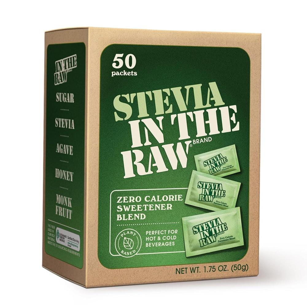 image:imageStevia In The Raw Stevia Sweetener Packets 50 Ct Zero Calorie Stevia Sugar Substitute Packets No Erythritol or Artificial Flavors Vegan Gluten Free Kosher Low Glycemic Index175 Ounce Pack of 1