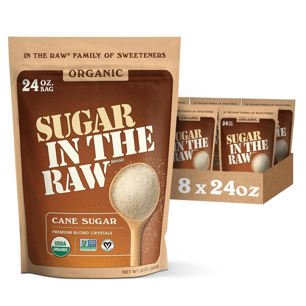 image:imageSugar In The Raw Organic White Granulated Sugar 24 oz Bag Fair Trade amp USDA Organic Certified Granulated Cane Sugar NonGMO Project Verified Kosher Vegan and Gluten Free24 Ounce Pack of 8