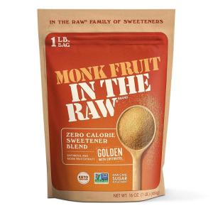MONK FRUIT IN THE RAW, 48 oz Baker’s Bag, Pack of 1, Natural Monk Fruit Sweetener w/Erythritol, Sugar-Free(Golden Monk Fruit Bag)