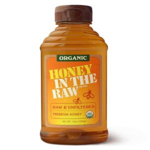Organic Honey In The Raw, 14 oz Squeeze Bottle, Pure Raw & Unfiltered Honey, No Additives, Gluten and BPA Free, USDA Certified, for Coffee, Tea, Yogurt, Baking and More(Organic 14 oz)