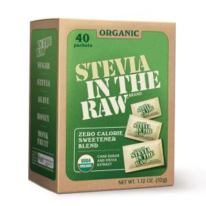 Organic Stevia In The Raw, Plant Based Zero Calorie Natural Sweetener, No Erythritol, Sugar Substitute, Sweetener for Coffee, Hot & Cold Drinks, Non-GMO, Vegan, Gluten-Free, 40 Count Packets (6 Pack)(40 Count (Pack of 1))