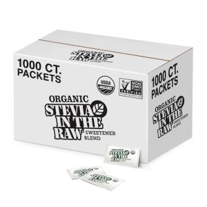 Organic Stevia In The Raw, Plant Based Zero Calorie Natural Sweetener, No Erythritol, Sugar Substitute, Sweetener for Coffee, Hot & Cold Drinks, Non-GMO, Vegan, Gluten-Free, 40 Count Packets (6 Pack)(1000 Ounce (Pack of 1))