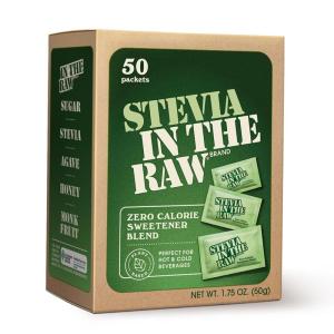 Stevia In The Raw Stevia Sweetener Packets, 50 Ct, Zero Calorie Stevia Sugar Substitute Packets, No Erythritol or Artificial Flavors, Vegan, Gluten Free, Kosher, Low Glycemic Index(1.75 Ounce (Pack of 1))