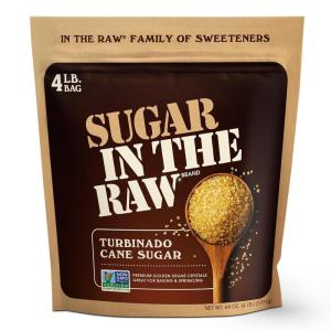Sugar In The Raw Granulated Turbinado Cane Sugar, 4 lb Bag, 4 Pack, Pure, All-Natural Turbinado Sugar, Non-GMO Project Verified, Kosher, Vegan and Gluten Free(64 Ounce (Pack of 1))