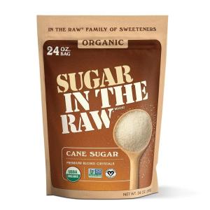 Sugar In The Raw Organic White Granulated Sugar, 24 oz. Bag, Fair Trade & USDA Organic Certified Granulated Cane Sugar, Non-GMO Project Verified, Kosher, Vegan and Gluten Free(24 Ounce (Pack of 1))